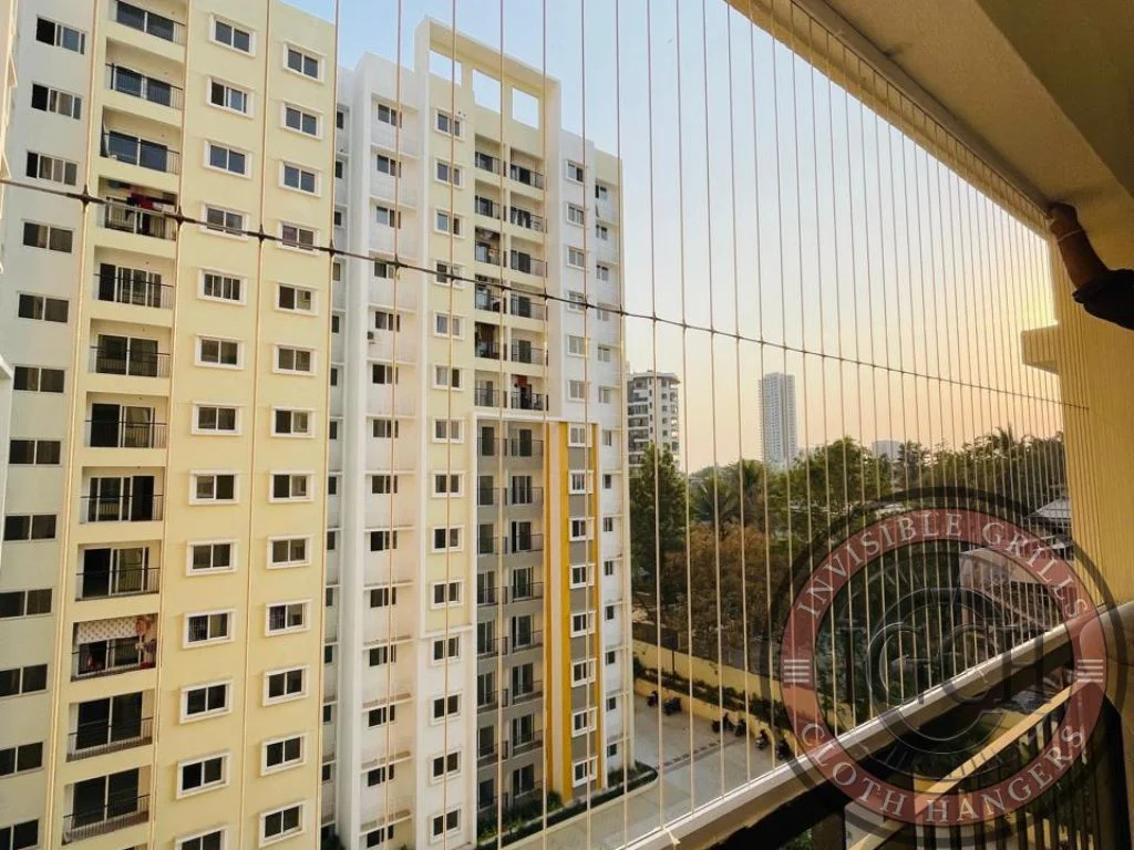Durable Invisible Grills for Balcony providing safety and style in Hyderabad, Vizag, Vijayawada, Warangal, Chennai, and nearby locations.