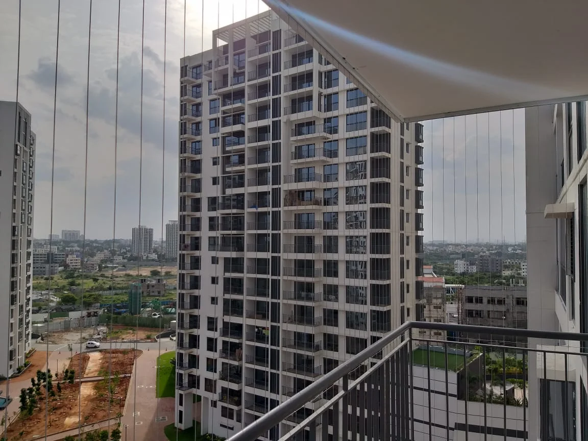 Premium Invisible Safety Grills installation for balconies and windows in Hyderabad, Vizag, Vijayawada, Warangal, Chennai and nearby locations.