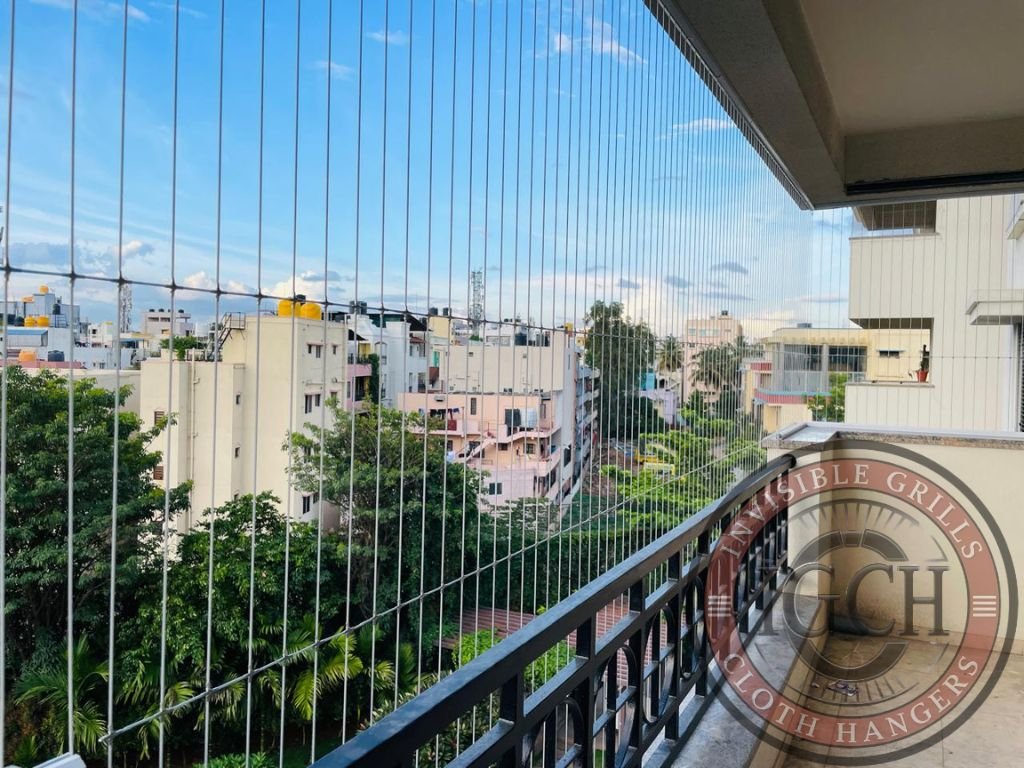 Invisible balcony safety grills for protection from birds and falls in kurnool