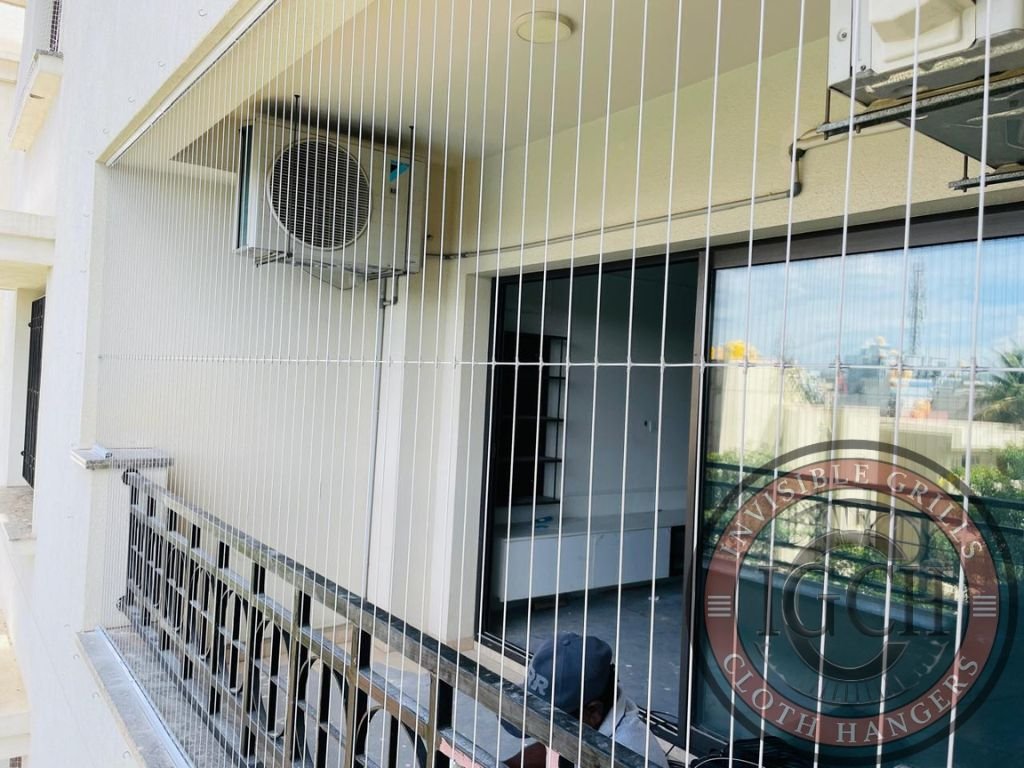 Strong stainless steel invisible grills in Kukatpally for child and pet protection