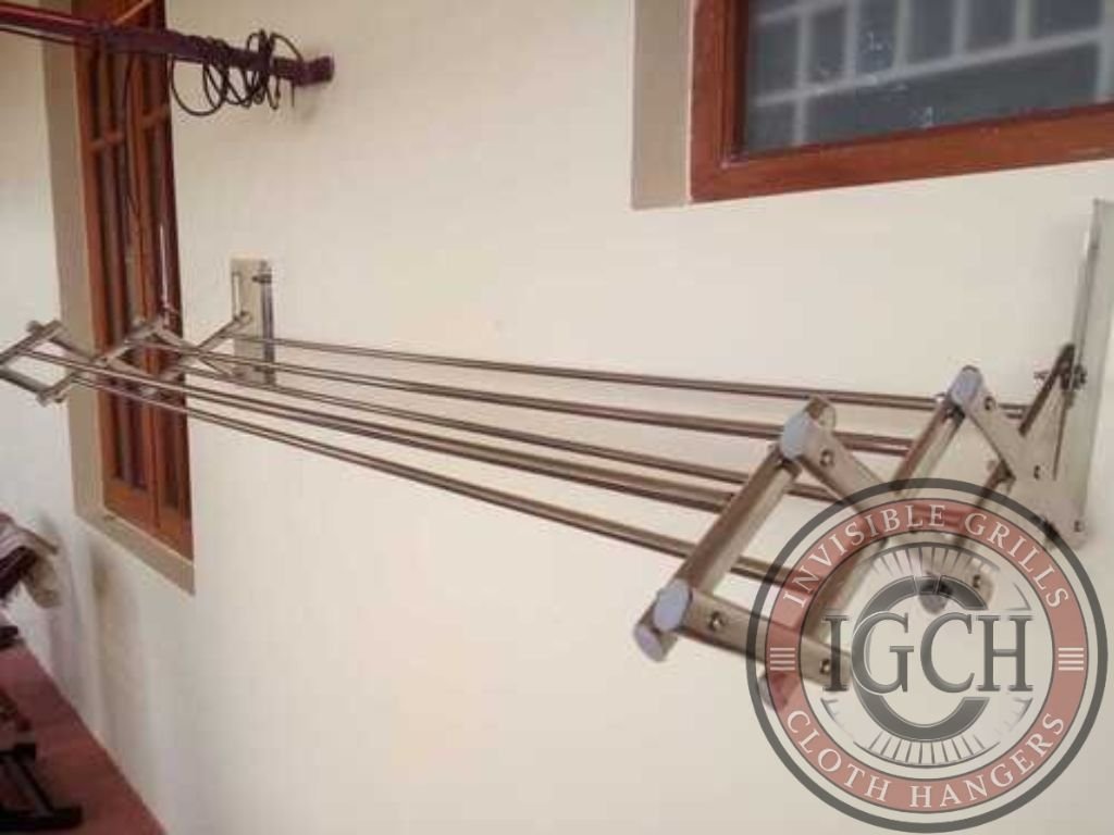 Adjustable wall mounted hanger for drying clothes in compact spaces in sangareddy