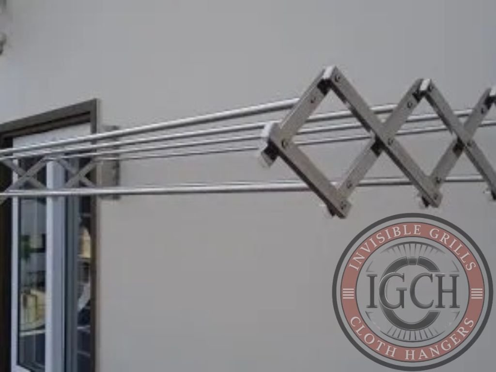 Ceiling mounted stainless steel cloth hangers in BN Reddy for apartments and homes